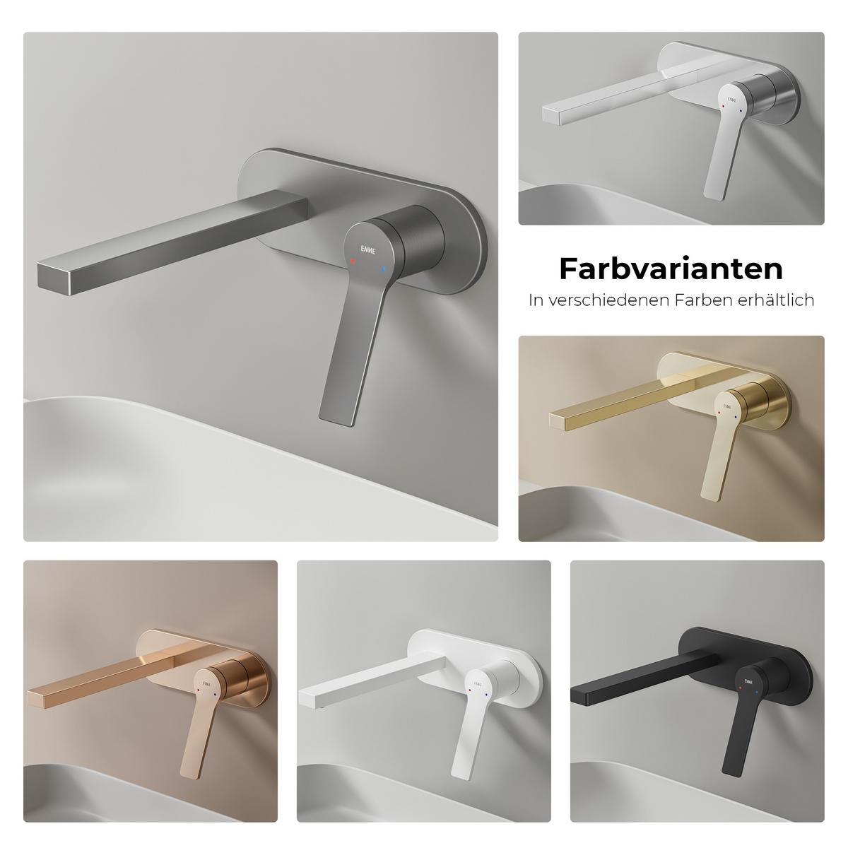 WASCHTISCHARMATUR mit Luftsprudler Messing Grau 21/21,5/7 cm - Dunkelgrau, Metall (21/7/28.8cm) - EMKE