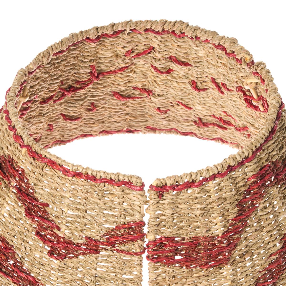 WEIHNACHTSBAUMKRAGEN 24 cm Naturfarben Hiver - Rot/Naturfarben, Naturmaterialien (24cm) - Beliani