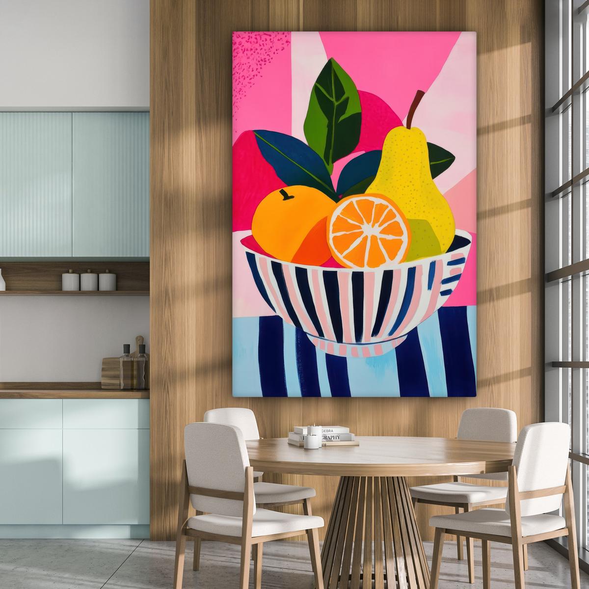 LEINWANDBILD Obst - Abstrakter Hintergrund - Rosa Deko Groß 90x140 cm - Pink, Textil (90/140cm) - MuchoWow