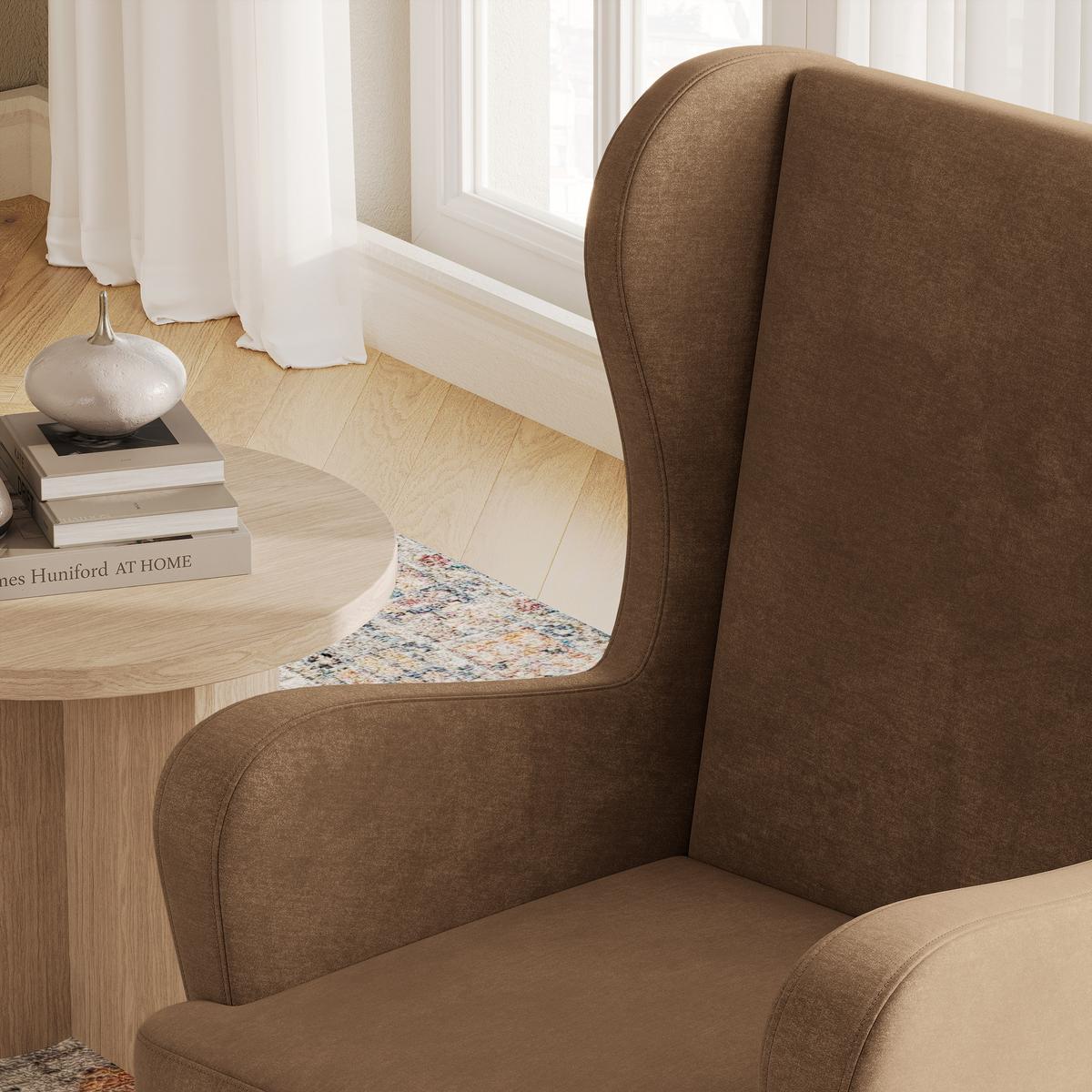 SESSEL VOGERA, Ohrensessel Polstersessel, Beige - Beige, Holz/Holzwerkstoff (78/103/85cm) - MASSENO