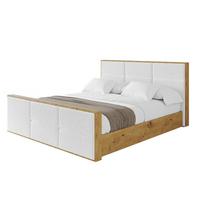 POLSTERBETT mit Bettkasten, Fußteil und Lattenrost, Boxbett ohne Matratze - ENZO1-Z 180x200 Weiß - Weiß, Holzwerkstoff/Textil (180/200cm) - ALTDECOR