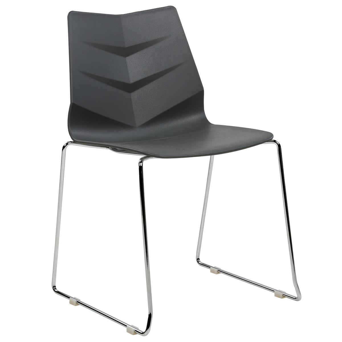 ESSZIMMERSTUHL 4er-Set Kunststoff Grau Hartley - Grau, Kunststoff/Metall (50/82/50cm) - Beliani