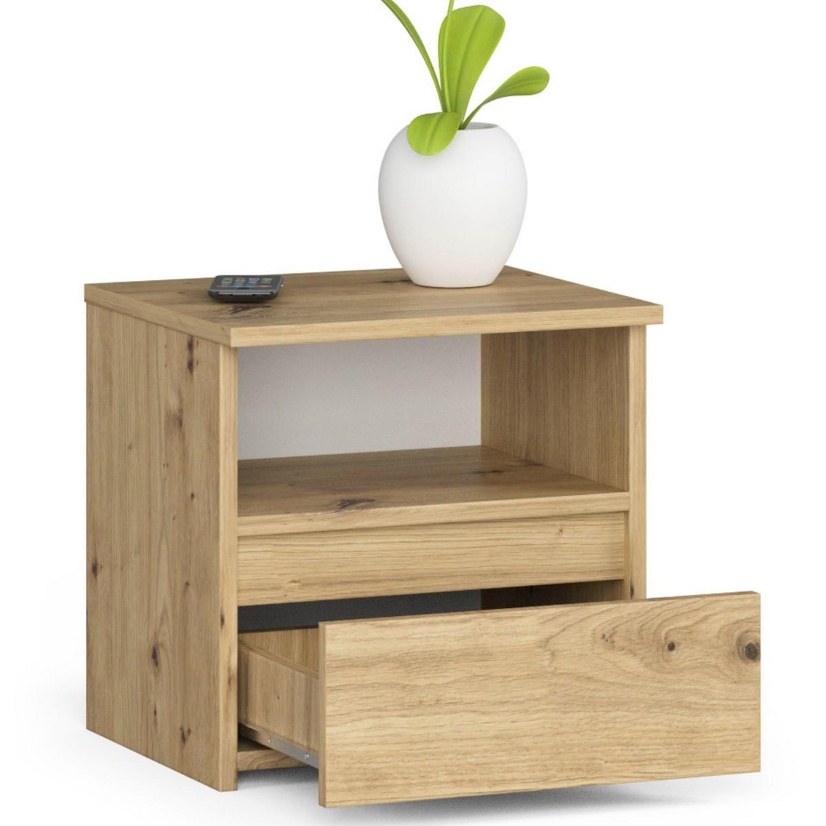 NACHTTISCH Eiche Artisan 40/40/35 - Eiche Artisan, Holzwerkstoff (40/40/35cm) - RAUMHIRSCH FURNITURE