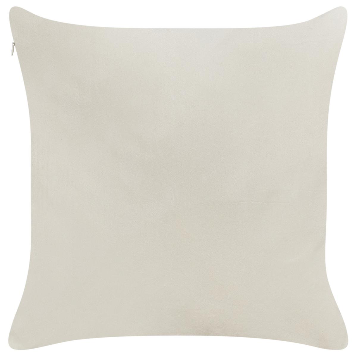 DEKOKISSEN 2er-Set Cremeweiß 45/45 cm Praline - Rot/Weiß, Textil (45/45cm) - Beliani