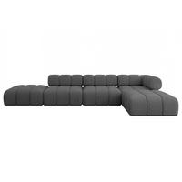 ECKSOFA modulares Sofa Kerru-L2 - 380x190x70 cm Grau Bouclé - Grau, Holzwerkstoff/Textil (380/190cm) - ALTDECOR