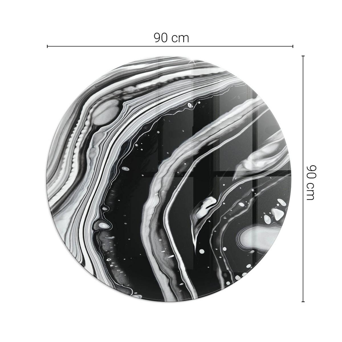 GLASPLATTE für Kamin Ø 90 cm - Multicolor, Glas (90/90/0.4cm) - TULUP