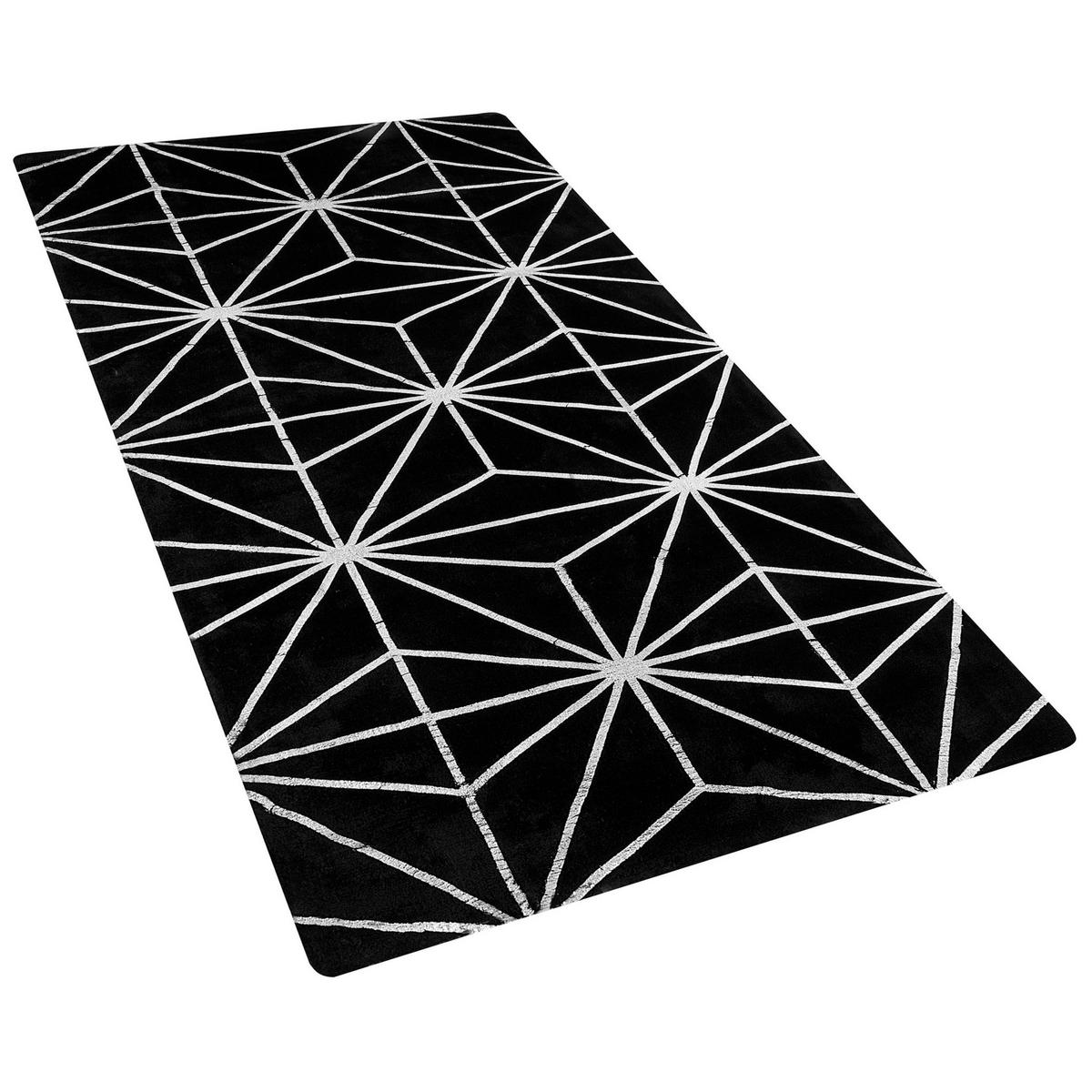 KURZFLOR-TEPPICH Sibel 150/80 cm - Schwarz, Naturmaterialien (80/150cm) - Beliani