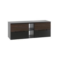 WASCHTISCHUNTERSCHRANK 140.6cm Sylla Schwarz und Holz - Schwarz, Holzwerkstoff (140.6/52.2/45.8cm) - Petits-meubles