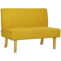 SOFA 2 Sitzer, mit Cord-Optik, 110 x 62 x 85 cm, Gelb - Gelb, Textil (62/85/110cm) - HOMCOM