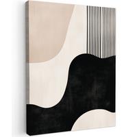 LEINWANDBILD Abstrakt - Japandi - Beige - Modern Room Decor 30x40 cm - Schwarz, Textil (30/40cm) - MuchoWow