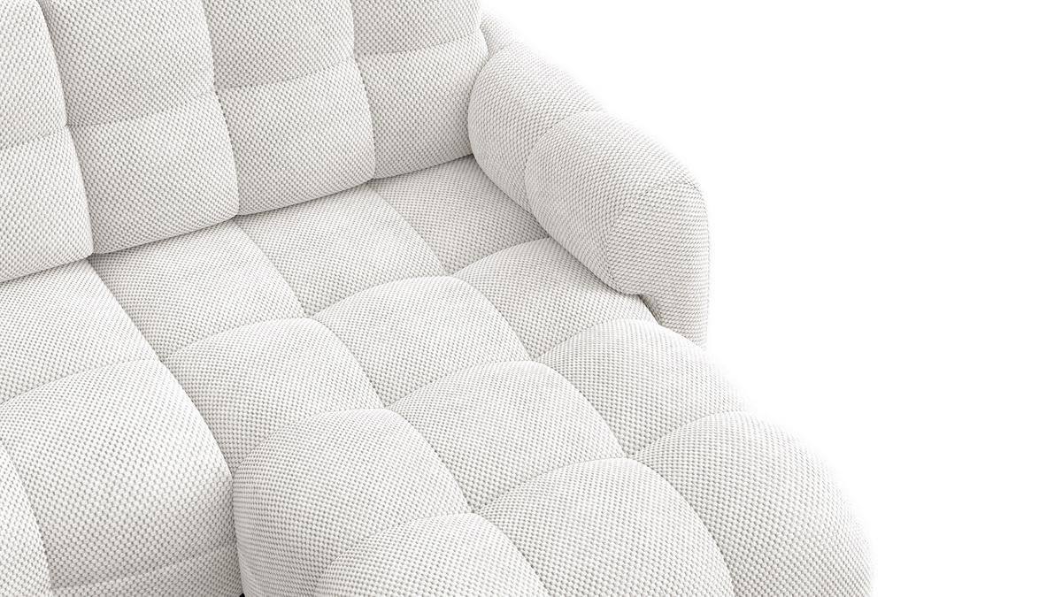 ECKSOFA MELLOW 3-Sitzer, creme - Creme/Schwarz, Holz/Textil (232/156cm) - Wozimo