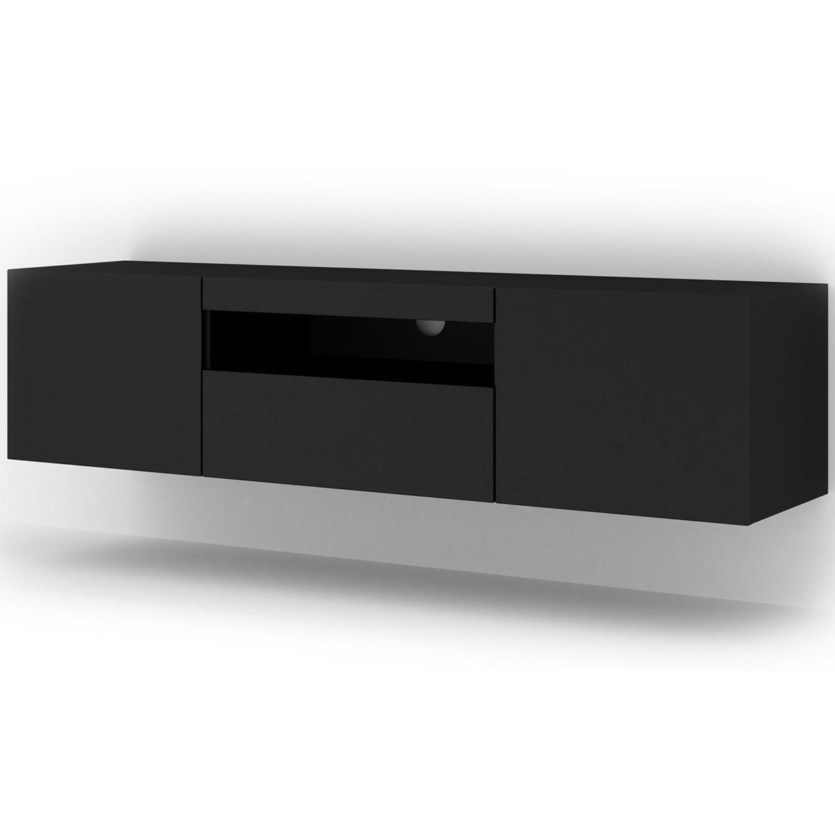 TV-MÖBEL Aurus Schwarz - Schwarz, Holzwerkstoff (150/36/37cm) - Petits-meubles
