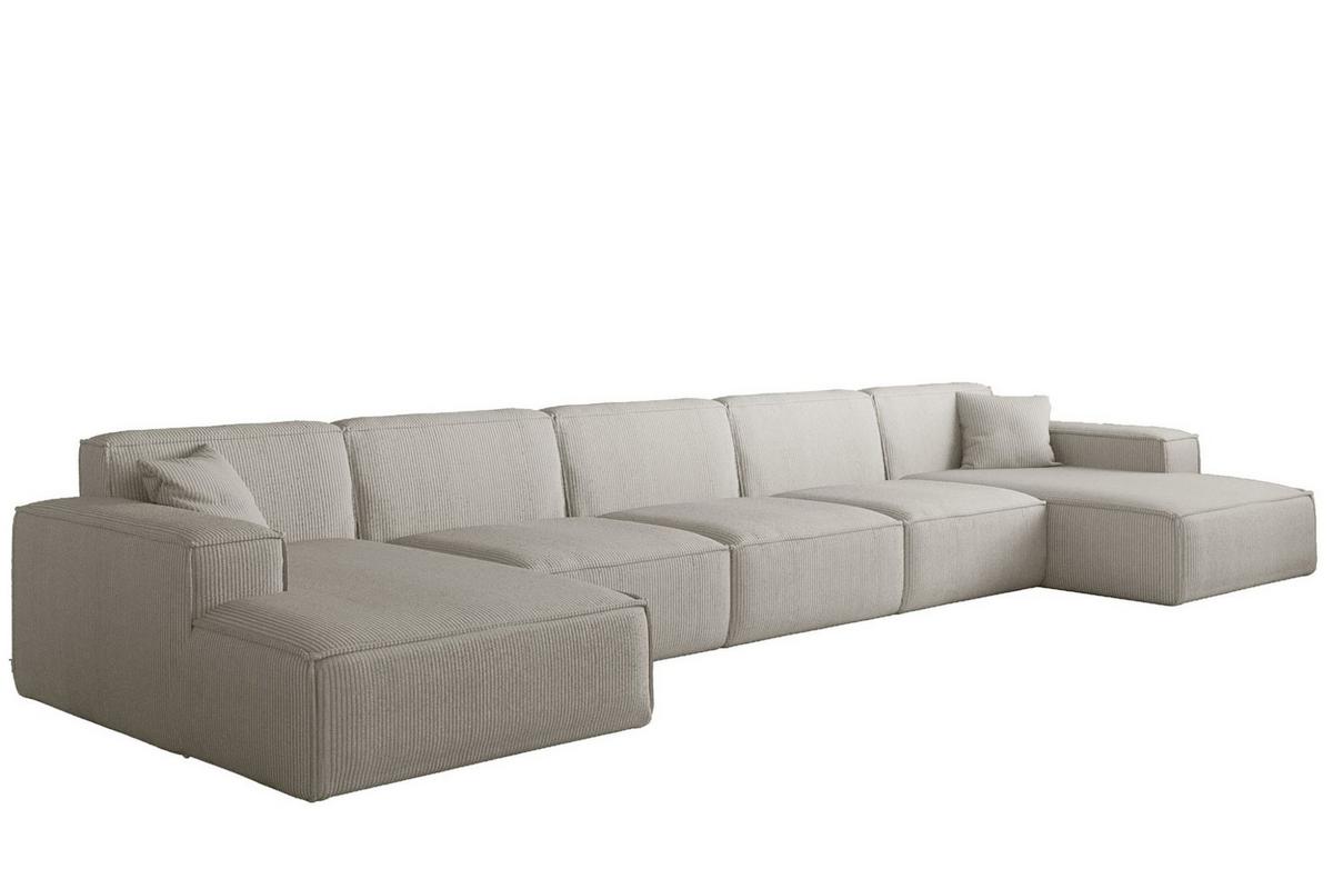 WOHNLANDSCHAFT Celes Premium Xl Scala - Hellgrau, Holzwerkstoff/Textil (462/73/165cm) - Fun Möbel