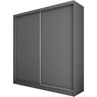 SCHWEBETÜRENSCHRANK Mario 200/216/61 graphit - Graphitfarben, Holzwerkstoff (200/216/61cm) - Beautysofa
