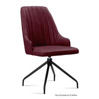 ESSZIMMERSTUHL drehbar (8er-Set) Doreen 52x91x60 Schwarz/Marsala - Brombeere/Schwarz, Kunststoff (60/91/52cm) - 58aufmkessel