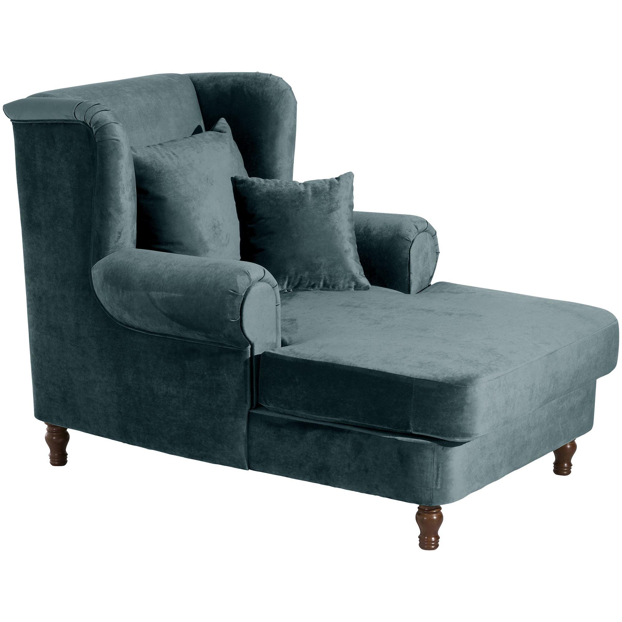 SESSEL XXL inkl. Kissen Karley Samtvelours azur - Aubergine, Kunststoff (103/103/149cm) - 58aufmkessel