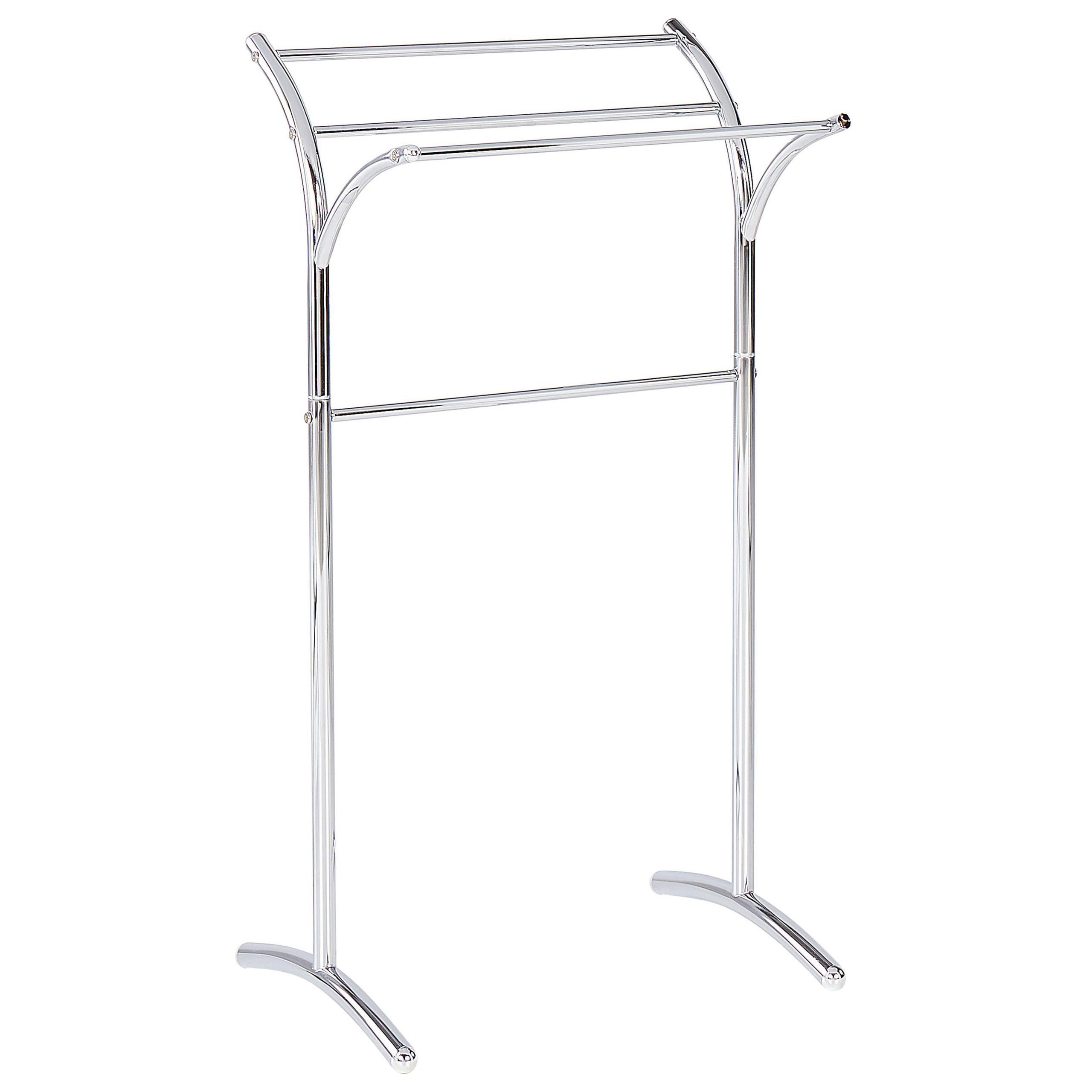 HANDTUCHSTÄNDER Stahl silber 51 x 91 cm Yopal - Silberfarben, Metall (51/91/37cm) - Beliani