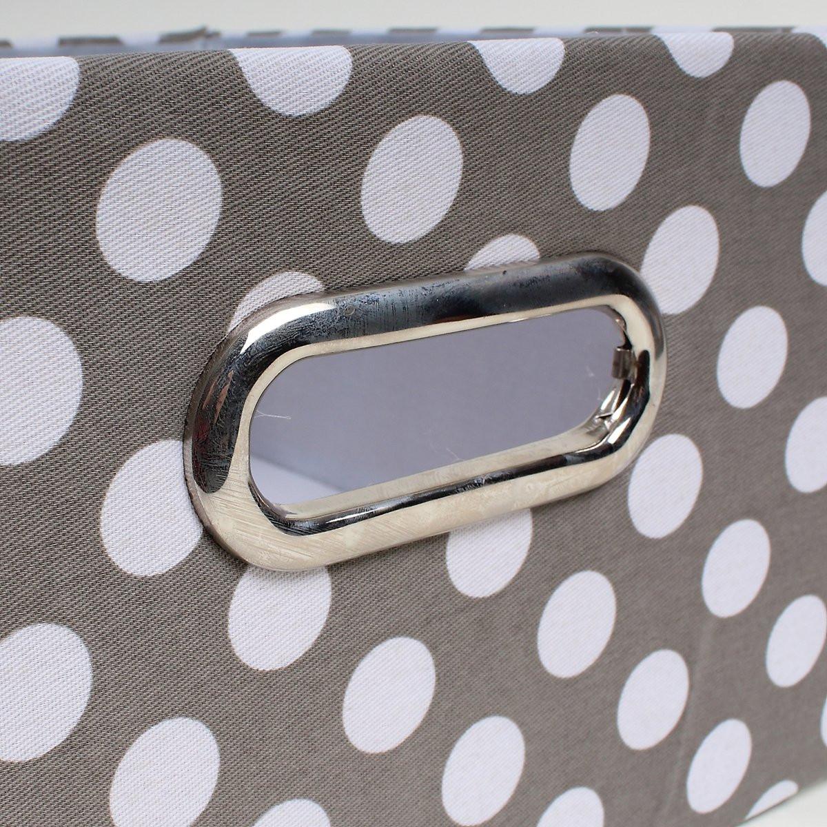 STOFFSCHUBLADE grau mit weißen Punkten - 30/27/15 cm - Grau, Textil (27/15/30cm) - Calicosy