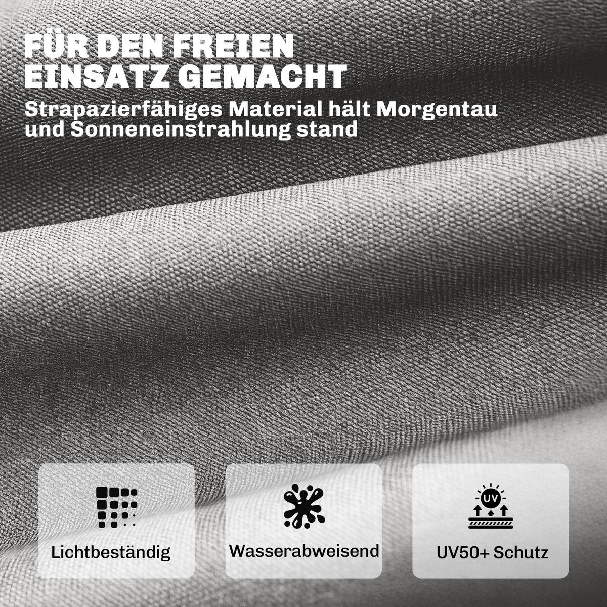 SITZKISSEN aus Polyester & PP-Baumwolle Hellgrau - Hellgrau, Textil (65/13/198cm) - Outsunny