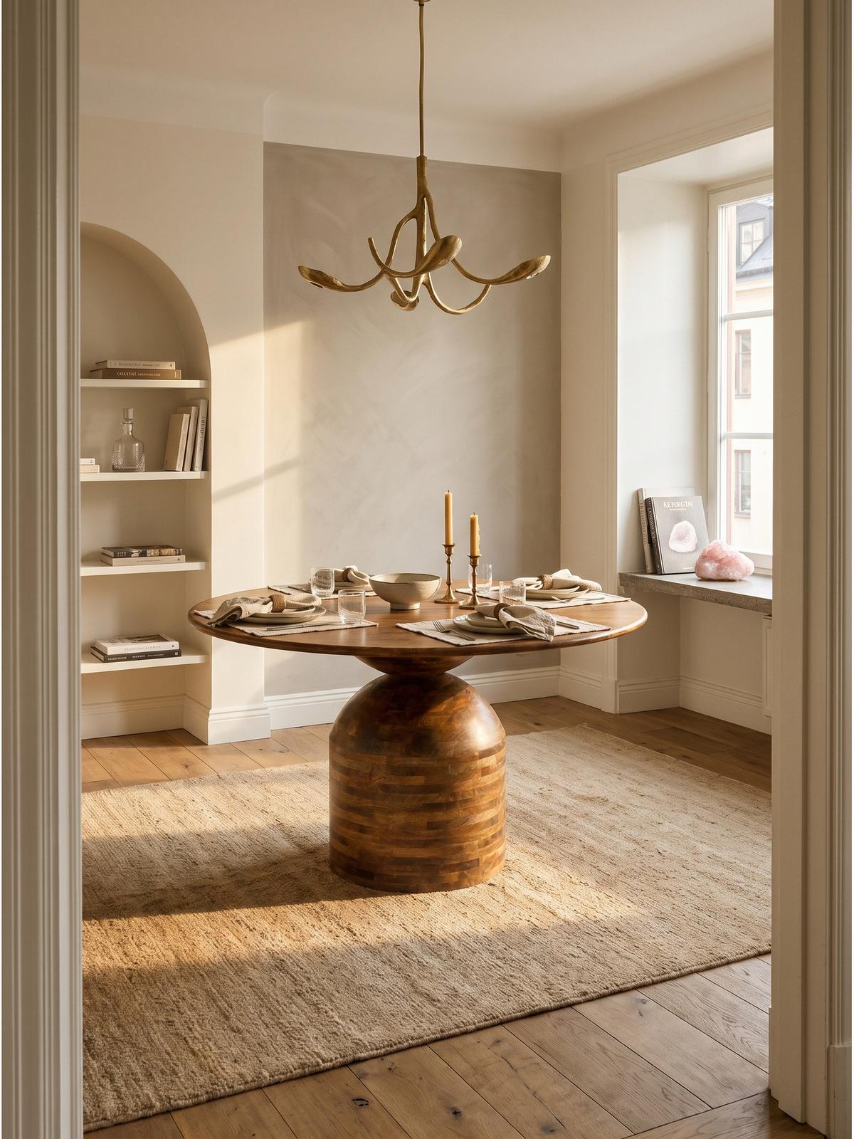 ESSTISCH ATRANI, Mango Massivholz, Ø 120 x 74 cm - Braun, Mangoholz/Holz (120/120/74cm) - KADIMA DESIGN