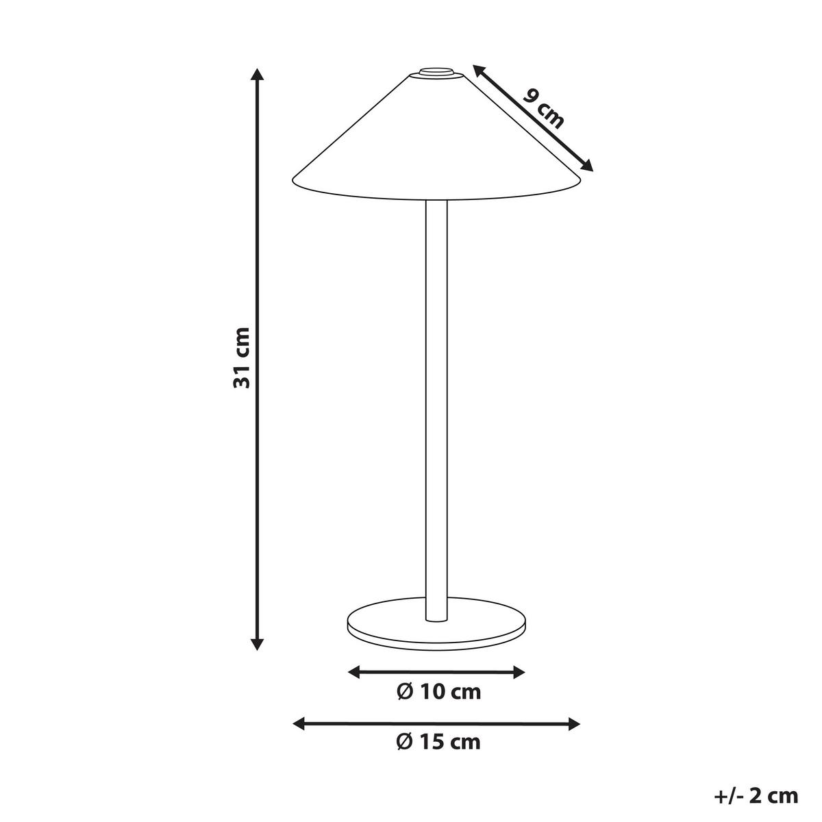 LED-TISCHLEUCHTE Braun Francoli - Braun, Metall (15/15/31cm) - Beliani
