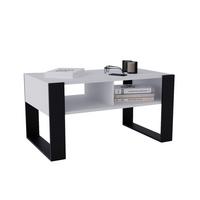 COUCHTISCH Holzwerkstoff rechteckig stabil Weiß 45/53,6/92cm - Schwarz/Weiß, Holzwerkstoff (53.6/92/45cm) - CraftPAK