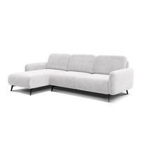 ECKSOFA FEBE 4-Sitzer links, creme - Creme/Schwarz, Holz/Textil (264/157cm) - Wozimo