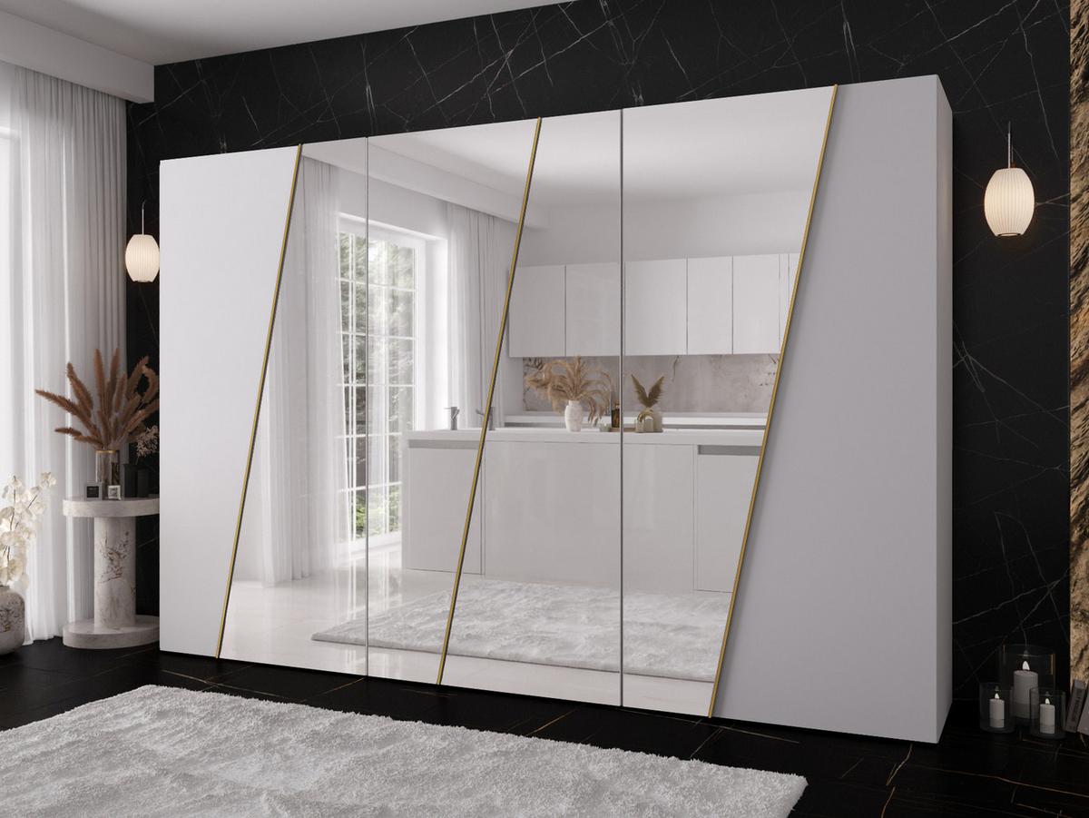 DREHTÜRENSCHRANK Zen 4L 300 cm - Goldfarben/Schwarz, Holzwerkstoff/Kunststoff (300/202/50cm) - MIRJAN24