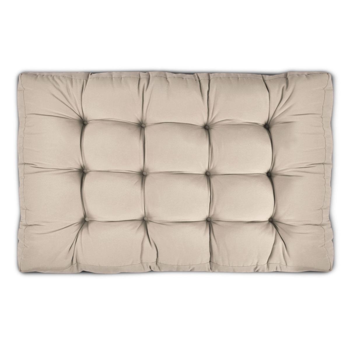 PALETTENKISSEN ECO Style Sitz 120x80x15cm Natur + Rücken (1tlg) - Beige, Textil (80/15/120cm) - Beautissu 