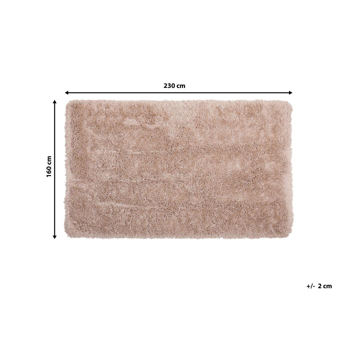 SHAGGY-TEPPICH Cide 230/160 cm - Beige, Kunststoff (160/230cm) - Beliani