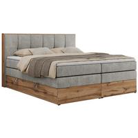 BOXSPRINGBETT ALBERO 1 KING 180/200 Hellgrau Strukture - H3 - Hellgrau, Holz/Textil (180/200cm) - MKS