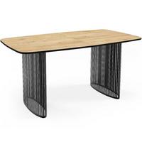 ESSTISCH Cavaro rechteckig oval ausziehbar, Braun 180-256/90/76 cm - Eichefarben/Schwarz, Holzwerkstoff/Metall (90/256/76cm) - WFL GROUP