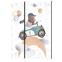 PARAVENT Akustik 3-tlg 135x172 cm Teddyb r im Auto - Multicolor, Holz/Textil (135/172/3cm) - Muralo