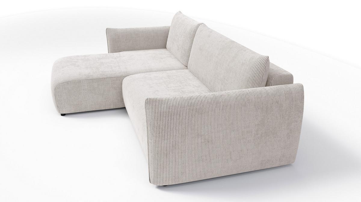 ECKSOFA TAUER 3-Sitzer rechts, perlweiß - Schwarz/Weiß, Holz/Textil (248/173cm) - Wozimo