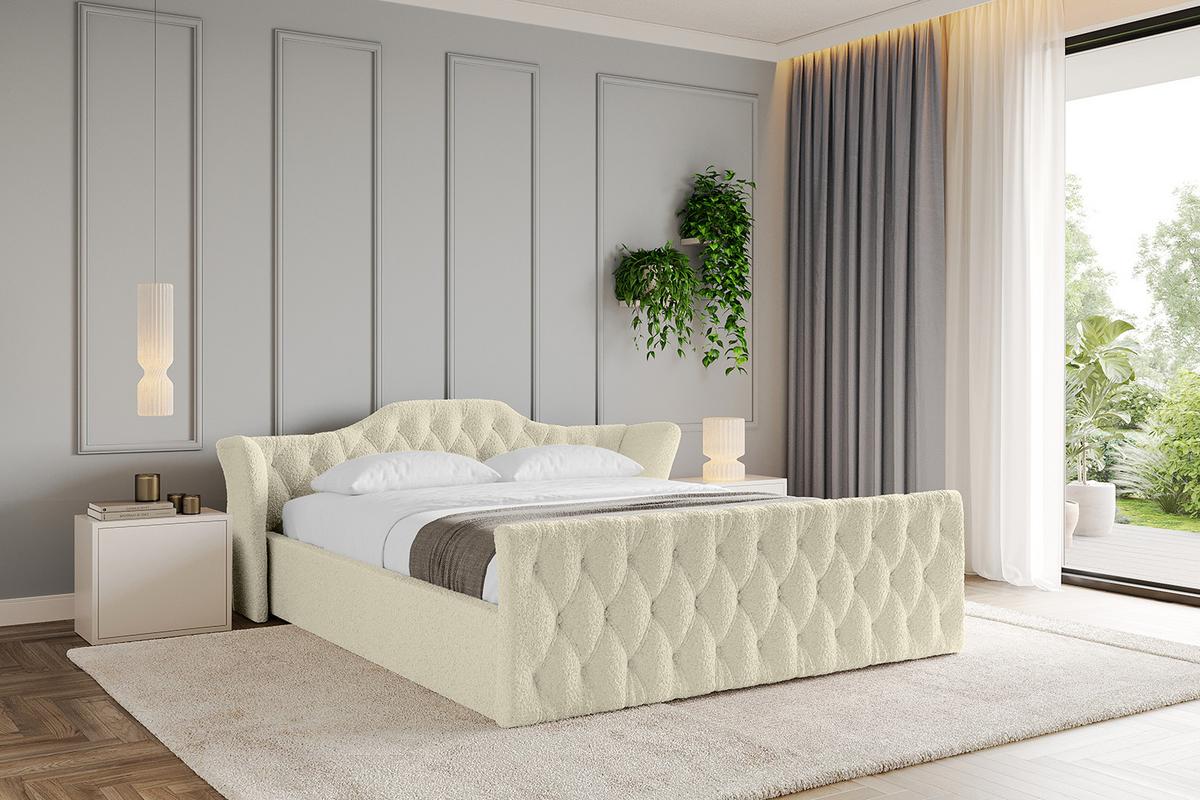 POLSTERBETT mit Bettkasten, Fußteil und Lattenrost, Boxbett ohne Matratze - ZORAN-Z-V1 120x200 Beige - Taupe, Holzwerkstoff/Textil (120/200cm) - ALTDECOR