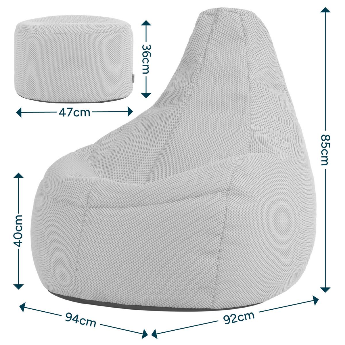 SITZSACK mit Hocker Dalton XXL Gaming - Pink, Textil (94/85/92cm) - icon