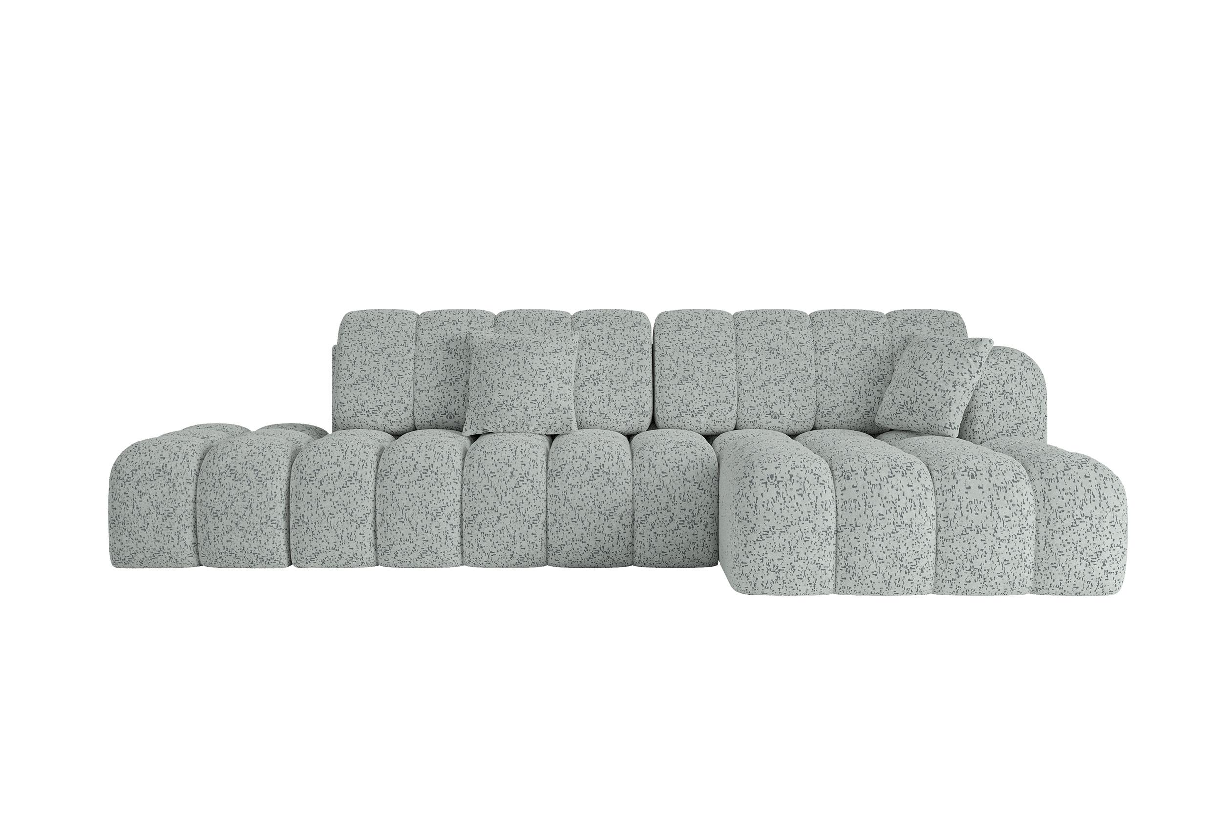 ECKSOFA mit Schlaffunktion Ottomane RECHTS OLEA-L2 321x164x75 Grün Tissu - Smaragdgrün/Schwarz, Holzwerkstoff/Kunststoff (164/321cm) - ALTDECOR