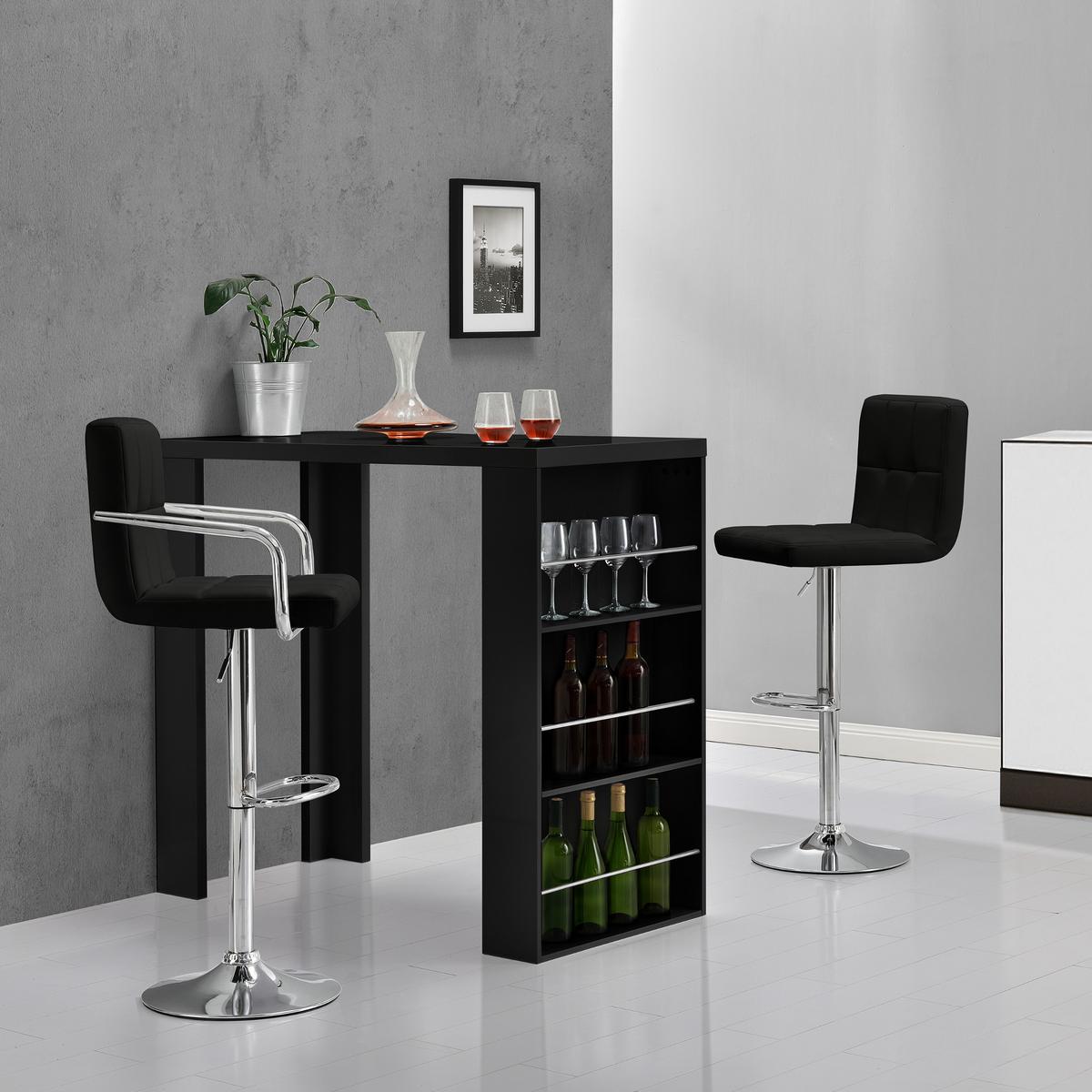 BARTISCH Bonn - Schwarz, Holzwerkstoff (57/117/106cm) - [en.casa]