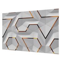 FOTOTAPETE 152x104 cm - Dreidimensionale Muster - Weiß, Textil (152/104cm) - Wallfluent