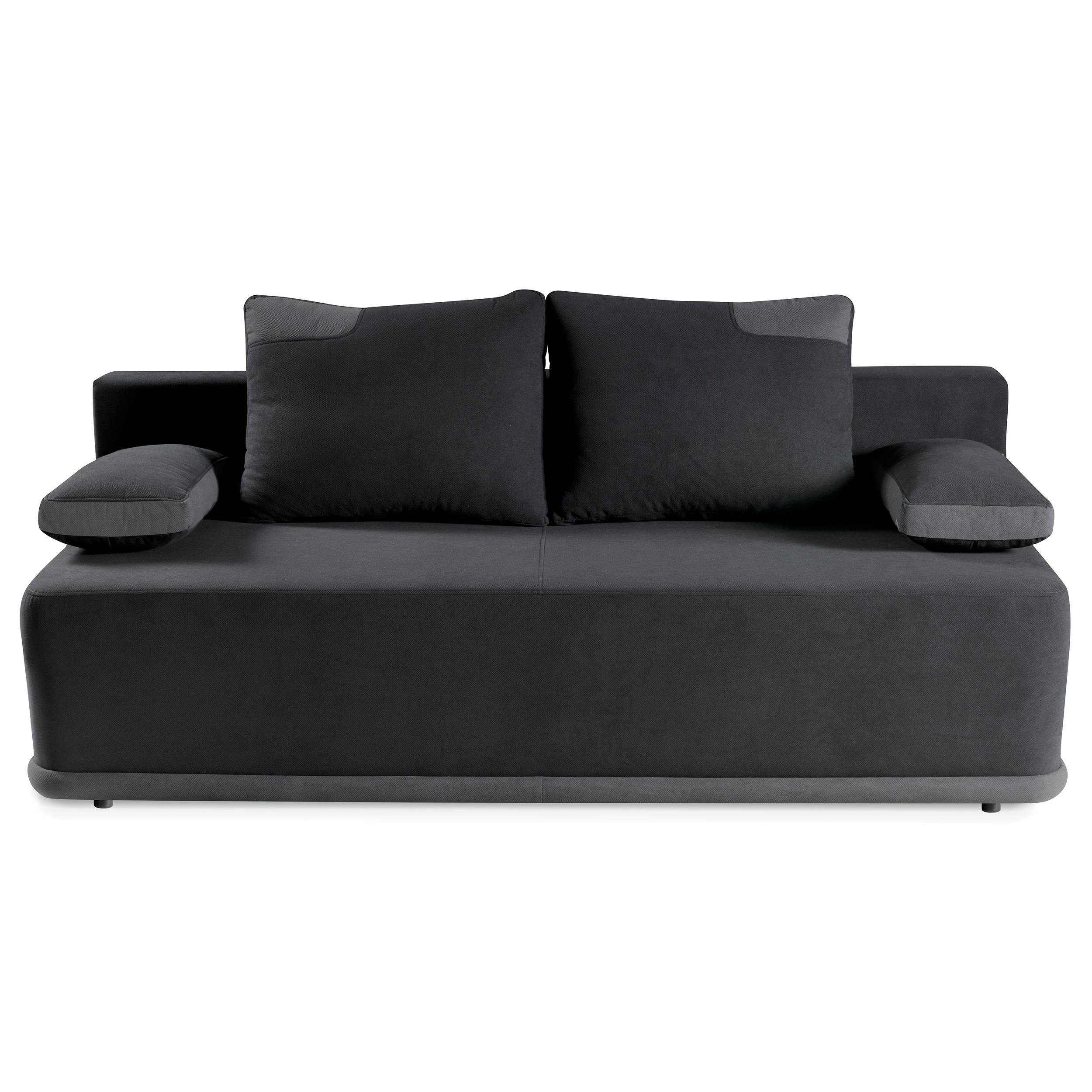 SCHLAFSOFA Bento 3-Sitzer mit Schlaffunktion, Grau - Grau, Textil (200/93/98cm) - Beautysofa