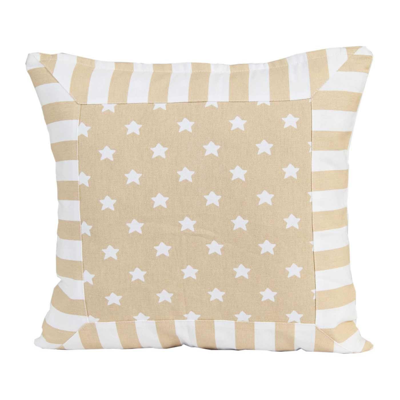 PATCHWORK-KISSENHÜLLE Sterne 45/45 cm - Beige, Textil (45/45cm) - Homescapes