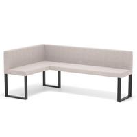 ECKBANK links SANA U Webstoff glatt, 128/168 cm Beige - Beige, Textil/Metall (128/168cm) - Idohome