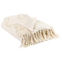 DECKE Helles Beige Khari 125/150 cm - Beige, Naturmaterialien/Textil (125/150cm) - Beliani