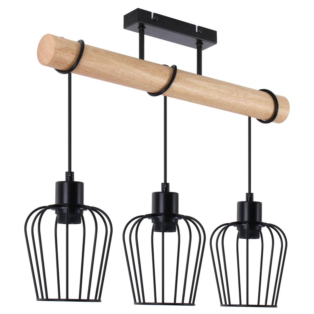 PENDELLEUCHTE Vivienneth 52/13/43 cm - Braun, Holz/Metall (52/13/43cm) - ZMH