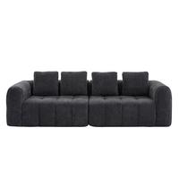 4-SITZER SOFA Modulares Dunkelgrau Samtstoff 260cm Montagefrei - Dunkelgrau, Textil (260/70/95.5cm) - Urban Meuble
