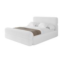 POLSTERBETT mit Bettkasten, Fußteil und Lattenrost, Boxbett ohne Matratze - ENORA-Z 180x200 Weiß - Weiß, Holzwerkstoff/Textil (180/200cm) - ALTDECOR