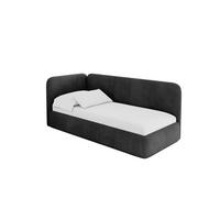 EINZELLBETT Jugendbett mit Bettkasten, Rechts - ELSY 80x200 Schwarz - Anthrazit, Holzwerkstoff/Textil (80/200cm) - ALTDECOR