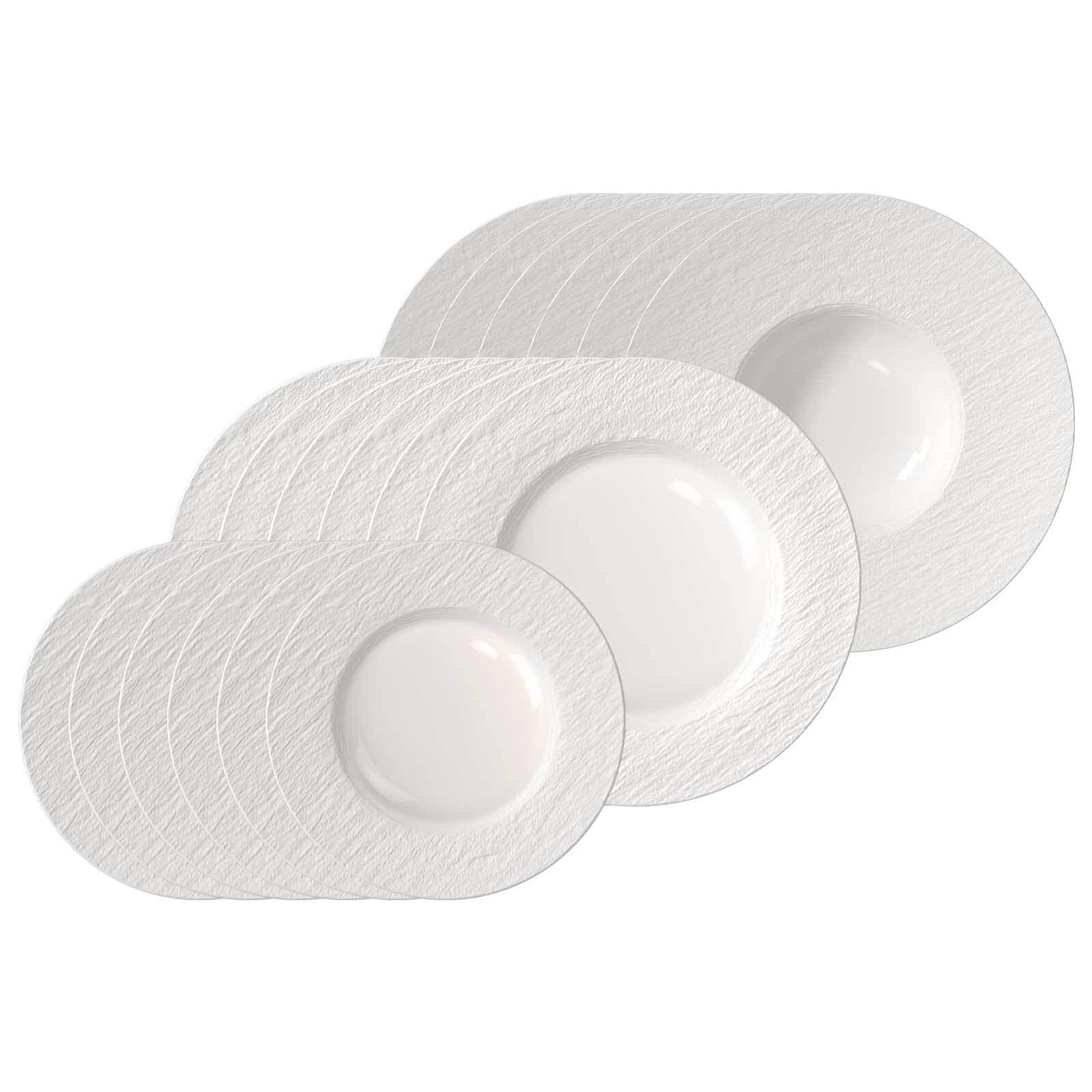 TELLER-SET Manufacture Ice weiß 18-tlg. - Weiß, Keramik (2/2/2cm) - Villeroy & Boch