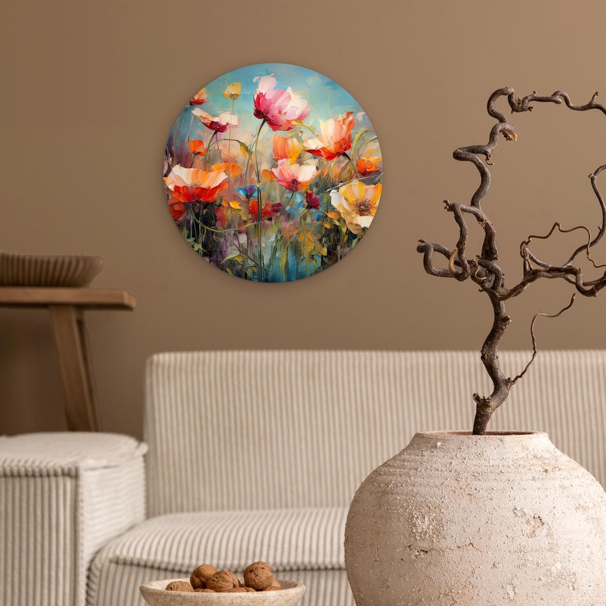 WANDBILD Blumen - Aquarell - Kunst - Botanisch - Natur Deko Wohnzimmer 30x30 cm - Orange, Kunststoff (30/30cm) - MuchoWow