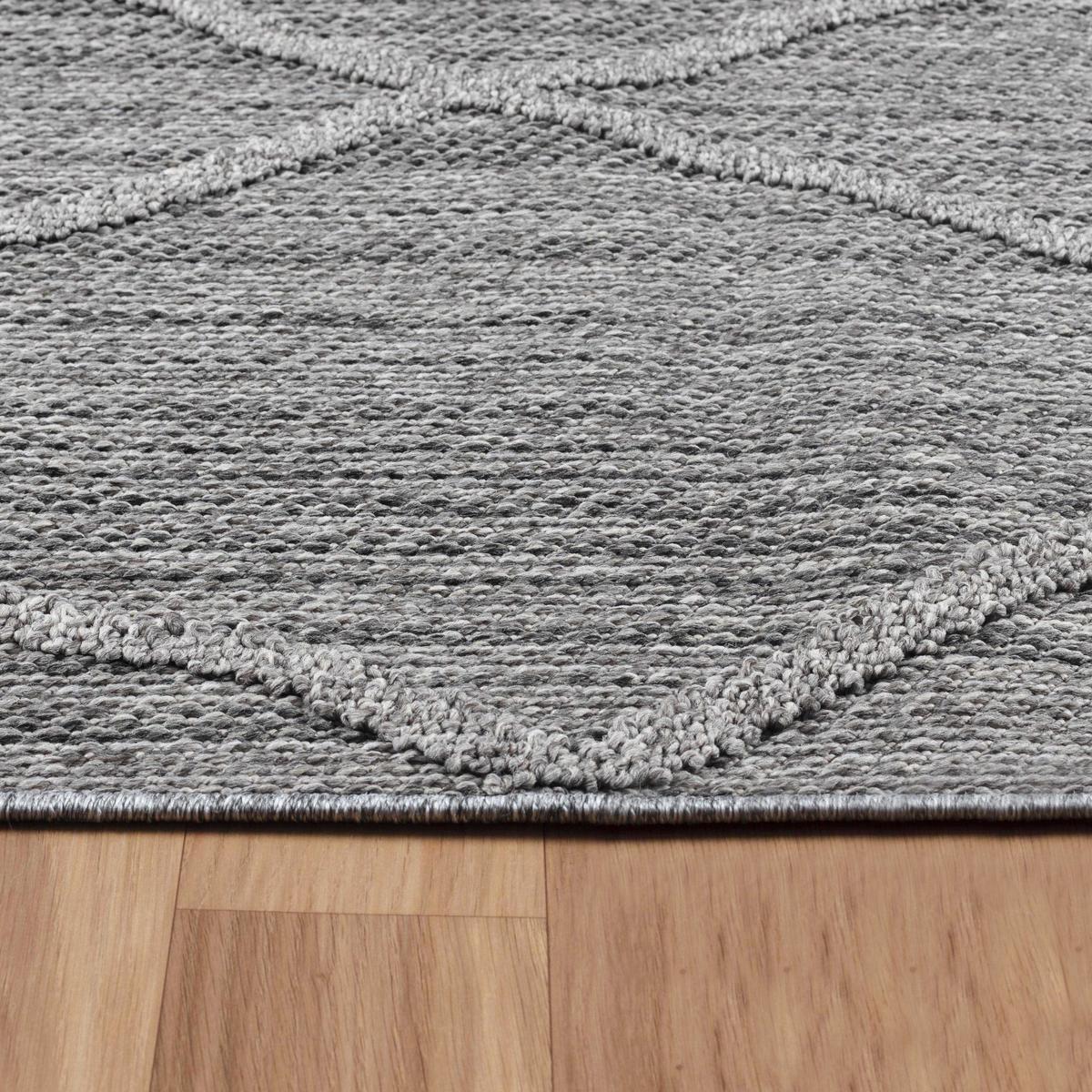 TEPPICH Outdoor IMST in Grau, im Boho-Stil, 120 x 170 cm - Grau, Textil (120/170cm) - KADIMA DESIGN